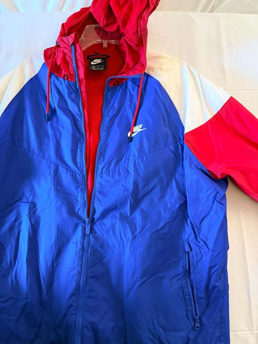 Nike Sportswear Windrunner Hooded Jacket Blue Red White Size XL